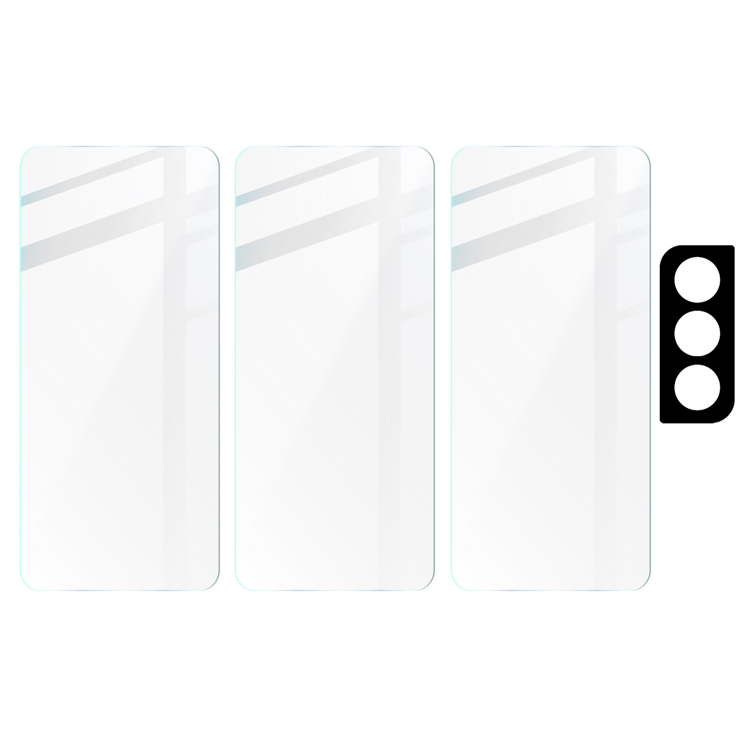 Szkło hartowane do etui Bizon Glass Clear - 3 sztuki + ochrona obiektywu dla Galaxy S21 FE